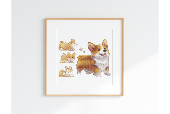 Adorable Corgi Cross Stitch Pattern for Etsy
