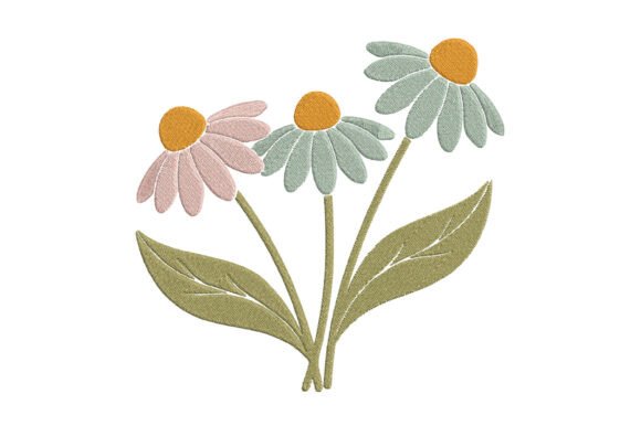 Cheerful Daisy Flowers Embroidery Design