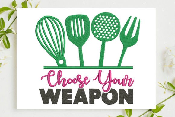 Choose Your Weapon: A Playful Baking Embroidery