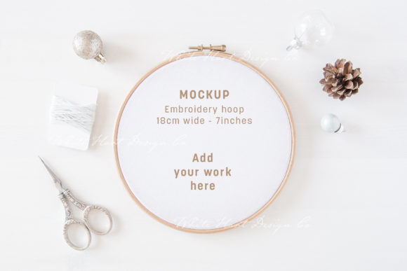 Christmas Embroidery Hoop Mockup - 18cm