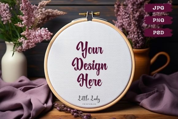 Cross Stitch Hoop Mockup for Personalized Gifts