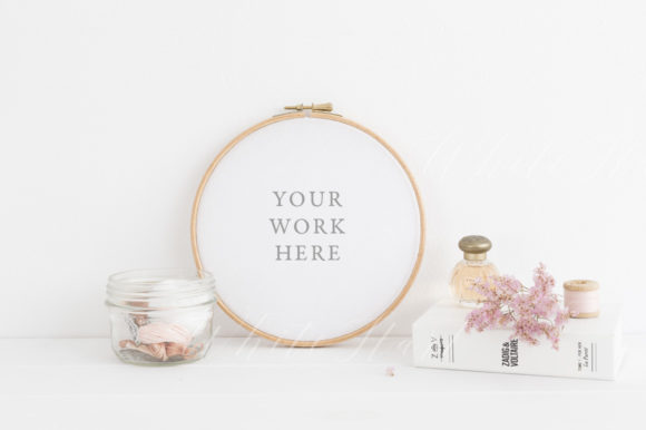 Embroidery Hoop Mockup - PSD and PNG