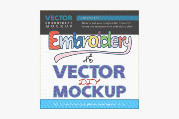 Embroidery Vector Mockup for Apparel Design
