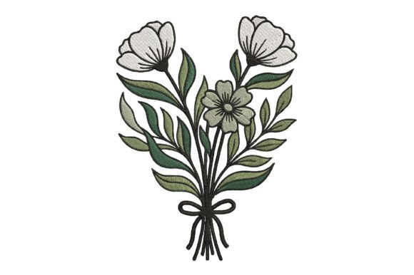 Graceful Embroidery Flowers Design for Premium Sweatshirts