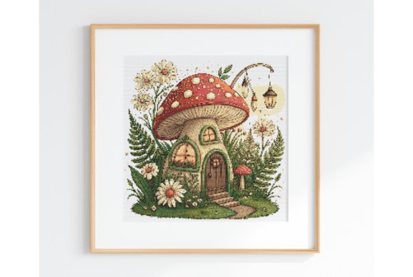 Magical Fairy Cottage: A Charming Embroidery Design
