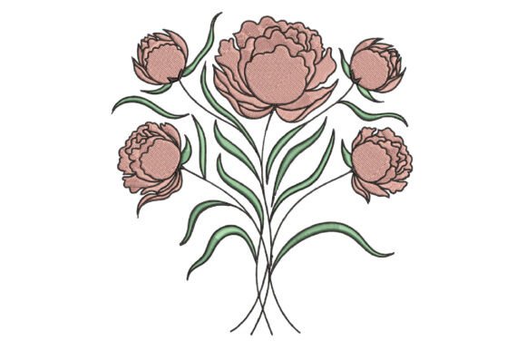 Peony Flowers Embroidery Design: A Touch of Elegance