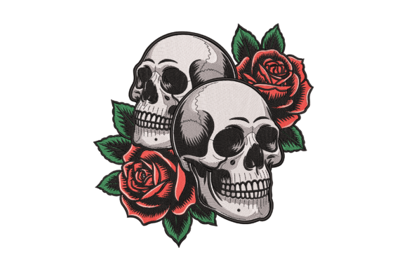 Skull Roses: A Charming Embroidery Design for All Occasions