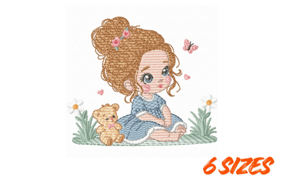 Sweet Girl Embroidery with Teddy Bear Review