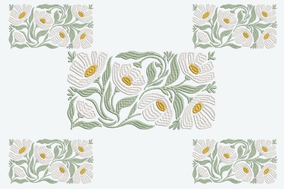 White Cosmos Flowers for Seasonal Embroidery