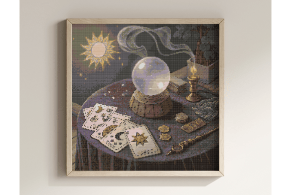 Witchy Crystal Ball Cross Stitch Pattern