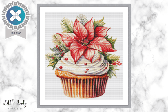 Xmas Cupcake Cross Stitch Pattern PDF
